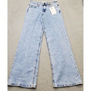 PTCL ETHICAL CLOTHING Jeans Women's 25 Blue‎ Cotton Stretch Acid Wash Wide Leg